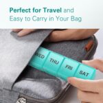 BUG HULL Weekly Pill Organizer Large 2 Packs, Extra Large Travel Pill Organizers, Pill Box 7 Day, Travel Pill Case, Medicine Pill Organizer for Vitamins, Supplements and Medications (Black+White) - Image 5