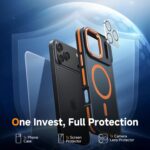 Magnetic 3 in 1 for iPhone 17 Pro Max Case, [Omni-Directional Protection] with 1x Screen Protector + 1x Camera Cover, [Seamless Work with Magsafe] Protective Case for iPhone 17 Pro Max Cosmic Orange - Image 3