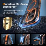 Magnetic 3 in 1 for iPhone 17 Pro Max Case, [Omni-Directional Protection] with 1x Screen Protector + 1x Camera Cover, [Seamless Work with Magsafe] Protective Case for iPhone 17 Pro Max Cosmic Orange - Image 4