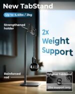 COOPER TabStand Height Adjustable iPad Stand for Desk, Heavy-Duty 7-17" Tablet Holder & Portable Monitor Stand | 4.4lb Holding Strength | iPad Holder for Pro, Air, Mini, Kindle (Night Black) - Image 4