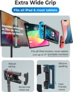 COOPER TabStand Height Adjustable iPad Stand for Desk, Heavy-Duty 7-17" Tablet Holder & Portable Monitor Stand | 4.4lb Holding Strength | iPad Holder for Pro, Air, Mini, Kindle (Night Black) - Image 7