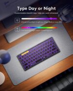 Samsers Full-Size Foldable Bluetooth Keyboard, KF08X Wireless Folding Keyboard with Backlight, Portable Travel Keyboards for iPhone iPad Smartphone Tablet Laptop, Android Windows Mac OS - Black - Image 3