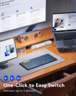 Samsers Full-Size Foldable Bluetooth Keyboard, KF08X Wireless Folding Keyboard with Backlight, Portable Travel Keyboards for iPhone iPad Smartphone Tablet Laptop, Android Windows Mac OS - Black - Image 6