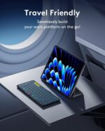 Samsers Full-Size Foldable Bluetooth Keyboard, KF08X Wireless Folding Keyboard with Backlight, Portable Travel Keyboards for iPhone iPad Smartphone Tablet Laptop, Android Windows Mac OS - Black - Image 7