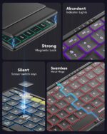 Samsers Full-Size Foldable Bluetooth Keyboard, KF08X Wireless Folding Keyboard with Backlight, Portable Travel Keyboards for iPhone iPad Smartphone Tablet Laptop, Android Windows Mac OS - Black - Image 9