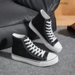 yageyan Men’s High Top Canvas Sneakers Fashion Lace up Walking Shoes Casual Classic - Image 5