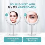 MIYADIVA 20X Magnifying Makeup Mirror,Double Sided 1X & 20X Magnifying Mirror with Stand,Tabletop Magnified Vanity Mirror with 360°Rotation for Bathroom or Bedroom 7.8 Inch - Image 3
