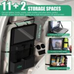 Car Backseat Organizer with Tablet Holder,11 Storage Pockets with Foldable Food Tray, Protector Kick Mats for Kids, Travel Accessories Organizer (Black, 1Pack) - Image 3