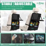 Car Backseat Organizer with Tablet Holder,11 Storage Pockets with Foldable Food Tray, Protector Kick Mats for Kids, Travel Accessories Organizer (Black, 1Pack) - Image 6