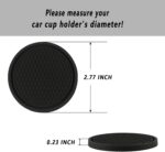 Car Cup Coaster, 4PCS Universal Auto Non-Slip Cup Holder Embedded in Ornaments Silicone Coaster, Car Interior Accessories Sets, Black - Image 5