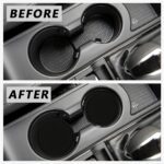 Car Cup Coaster, 4PCS Universal Auto Non-Slip Cup Holder Embedded in Ornaments Silicone Coaster, Car Interior Accessories Sets, Black - Image 6