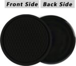 Car Cup Coaster, 4PCS Universal Auto Non-Slip Cup Holder Embedded in Ornaments Silicone Coaster, Car Interior Accessories Sets, Black - Image 7