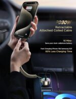 60W USB C Car Charger Fast Charge PD& QC3.0 with 5ft 30W Type C Coiled Cable, Car Phone Charger Adapter for iPhone 17/16/15 Pro Max Plus, Samsung Galaxy S25/S24/S23, Pixel/Moto/LG/Android, iPad Pro - Image 7