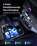 [Apple MFi Certified] iPhone Car Charger, Built-in 5.7FT Lightning Cable for iPhone 16/15/14/13/Max/XR/X/8/7/iPad, 71W 3-Ports PD30W Car Charging Adapter for Samsung Galaxy S24/S23/S22, Google Pixel - Image 5