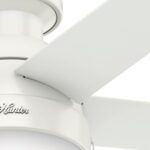 Hunter 46 inch Indoor Ceiling Fan with LED Light - White Ceiling Fan with Pull Chain, For Bedroom, Living Room, or Kitchen, Low Profile Mount, No Remote, 5 Blades - Anslee 59269, Fresh White - Image 10