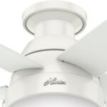 Hunter 46 inch Indoor Ceiling Fan with LED Light - White Ceiling Fan with Pull Chain, For Bedroom, Living Room, or Kitchen, Low Profile Mount, No Remote, 5 Blades - Anslee 59269, Fresh White - Image 11