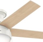 Hunter 46 inch Indoor Ceiling Fan with LED Light - White Ceiling Fan with Pull Chain, For Bedroom, Living Room, or Kitchen, Low Profile Mount, No Remote, 5 Blades - Anslee 59269, Fresh White - Image 14