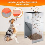 Dog Feeder - Galvanized Metal Pet Food Station for Indoor & Outdoor Use - Automatic Gravity-Fed Dispenser Suitable for Small, Medium, and Large Dog Breeds - Capacity: 25 Pounds of Dry Kibble - Image 3