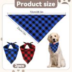 Bandanas for Dogs, 2Pcs Triangle Dog Bandanas Adjustable Reusable Puppy Bandana Apparel Handkerchief Accessories for Large Medium Dogs Puppies Pets - Image 3