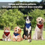 Bandanas for Dogs, 2Pcs Triangle Dog Bandanas Adjustable Reusable Puppy Bandana Apparel Handkerchief Accessories for Large Medium Dogs Puppies Pets - Image 6