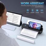 Portable Thermal Printer, Wireless & Bluetooth Mini Inkless Printer for Travel, Office, Home, Supports 8.5x11inch, Compatible with iPhone, Android, Laptop(Black) - Image 7