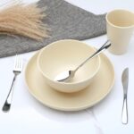 36pcs Reusable Wheat Straw Dinnerware Sets,Unbreakable Dinnerware Cups Plates and Bowls Sets,Durable Kitchenware Dishes Set for Home, Office, Travel,Picnic - Image 5