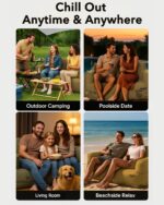 Portable Inflatable Couch for Camping with Built-in Pump Durable Inflatable Furniture Luxury Blow Up Couch Stylish Outdoor Air Sofa Perfect for Backyard Beach Music Festival Party - Image 9