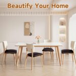 Soft PU Leather Seat Covers for Dining Chairs Waterproof Kitchen Chair Seat Cover Set of 6, Wipeable and Stretch Leather Chair Covers for Dining Chairs(Brown, 6Pcs) - Image 3