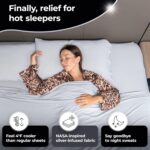 Silvery Restcool™ Silver Infused Bed Sheets Set - Award-Winning Self-Cooling Fabric for Hot Sleepers with Self-Cleaning Silvery Technology™ - Ultra Soft Luxury Bedding Set (Split King) - Image 4