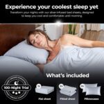 Silvery Restcool™ Silver Infused Bed Sheets Set - Award-Winning Self-Cooling Fabric for Hot Sleepers with Self-Cleaning Silvery Technology™ - Ultra Soft Luxury Bedding Set (Split King) - Image 9