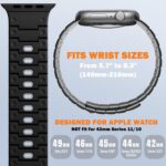 Bands Compatible with Apple Watch Ultra 3 Band, Wide Soft Rugged Sport Straps for iWatch Bands 49mm(Ultra3), 46mm(Series 11 10), 45mm(9/8/7), 44mm(SE3/SE2/SE/6/5/4), 42mm(3/2/1),Black/Gray - Image 5
