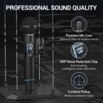TONOR Rechargeable Wireless Microphones, Metal Bluetooth Handheld Cordless Mic System with Receiver, 2x25 UHF Professional Dynamic Mic for Karaoke, Church, Singing, Wedding, Meeting, DJ, 328ft TW720 - Image 4