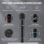 TONOR Rechargeable Wireless Microphones, Metal Bluetooth Handheld Cordless Mic System with Receiver, 2x25 UHF Professional Dynamic Mic for Karaoke, Church, Singing, Wedding, Meeting, DJ, 328ft TW720 - Image 8