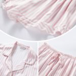 SAPJON Satin Silk Pajamas for Women 2Pcs Ruffle Notch Collar Sleepwear Button Down Short Sleeve Shorts Pjs Set Loungewear - Image 5