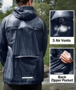 SWISSWELL Mens Cycling Rain Jacket Waterproof Lightweight Windbreaker Jackets for Men Raincoat with Hood - Image 4