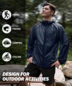SWISSWELL Mens Cycling Rain Jacket Waterproof Lightweight Windbreaker Jackets for Men Raincoat with Hood - Image 7