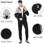 Men's Hooded Athletic Tracksuit Sweatsuit Long Sleeve Full-Zip Jogging Sweatpants 2 Piece Patchwork Sportsuits - Image 4