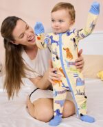 Bamboo Viscose Baby Convertible Footie Pajama, Zipper Pajamas for Baby Boys & Girls, Sleep & Play Footed Pjs - Image 3
