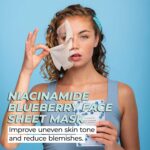 Vitamasques Niacinamide Blueberry Face Sheet Mask 7 Pack - Pore Purifying Korean Skin Care Sheet Face Mask Improves Uneven Skin Tone & Reduces Blemishes - Image 3