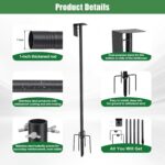 Bird Feeder Pole - 48" Outdoor Decor, Premium Metal, Rust-Resistant, Sturdy & Weatherproof, Easy Installation for Garden, Lawn, Field - Image 8