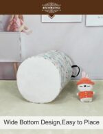 HUNRUNG Laundry Hamper,Large Canvas Fabric Lightweight Storage Basket Toy Organizer Dirty Clothes Collapsible Waterproof for College Dorms（Round-Star Unicorn） - Image 9