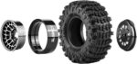 GLOBACT 1.3" Wheels Tires Set Offset -3.75mm Beadlock Wheels for Axial SCX24 AX24 TRX4M Upgrade 1/18 1/24 RC Crawler Parts (Black) - Image 3