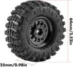 GLOBACT 1.3" Wheels Tires Set Offset -3.75mm Beadlock Wheels for Axial SCX24 AX24 TRX4M Upgrade 1/18 1/24 RC Crawler Parts (Black) - Image 7