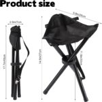 Travel Folding Camping Stool, 14.6 inches Lightweight Outdoor Tripod Chair and Maximum weight 260 lbs Portable Party Chair Fishing Chairs Seat for Camp Hiking Beach Garden and Painting (Black) - Image 4