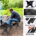 Travel Folding Camping Stool, 14.6 inches Lightweight Outdoor Tripod Chair and Maximum weight 260 lbs Portable Party Chair Fishing Chairs Seat for Camp Hiking Beach Garden and Painting (Black) - Image 5