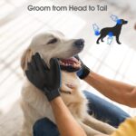 Upgrade Efficient Pet Hair Remover Gloves - Gentle Shedding Brushes for Dogs, Cats & Horses with Long and Short Hair - 1 Pair (Blue) - Image 5