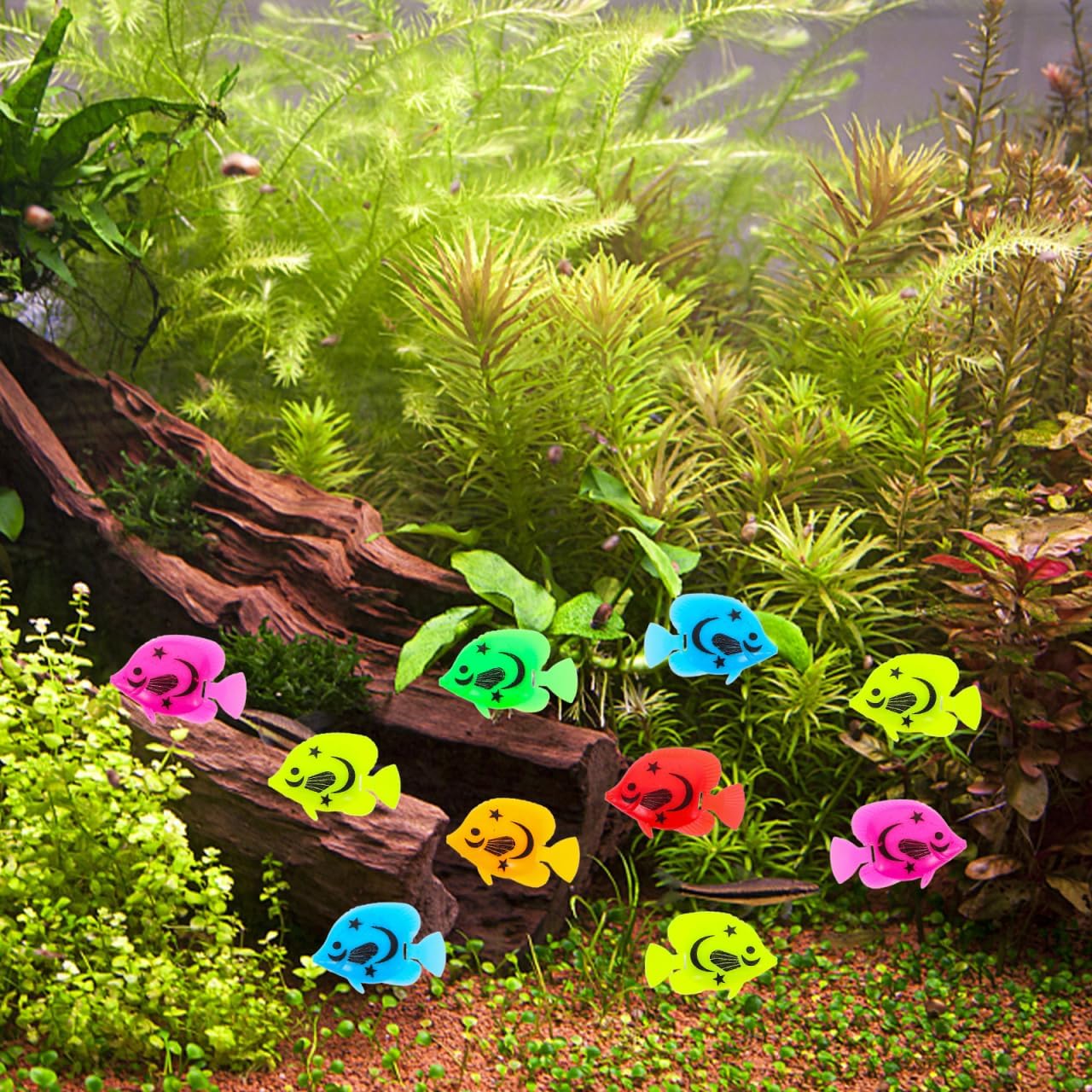 TINKSKY 10pcs Plastic Artificial Moving Floating Ornament Decorations for Aquarium Fish Tank (Random Color Pattern) - Image 9