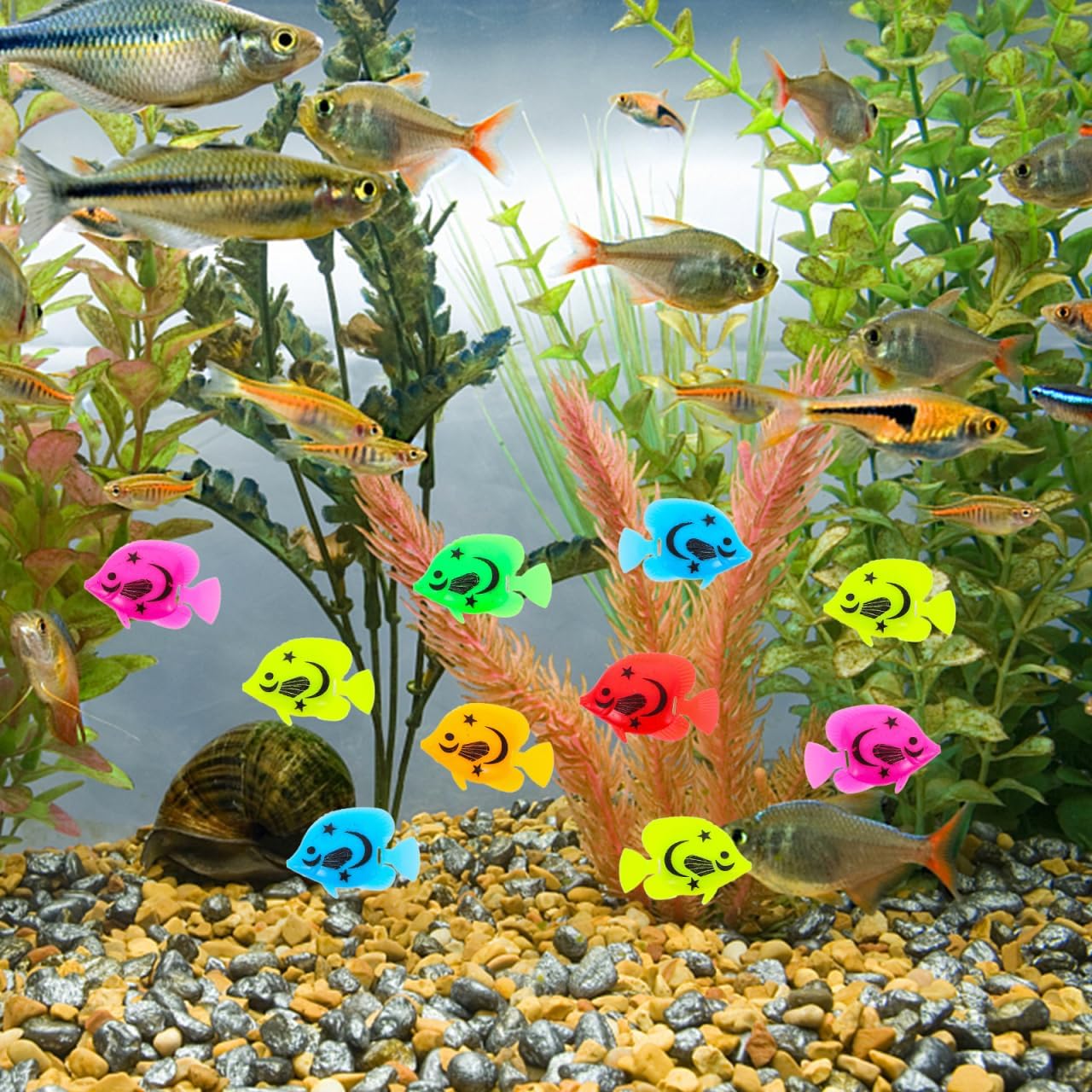 TINKSKY 10pcs Plastic Artificial Moving Floating Ornament Decorations for Aquarium Fish Tank (Random Color Pattern) - Image 10