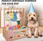 20" x 13" x 9" Wooden Pet Toy Organizer - Multi-Use Dog & Cat Closet and Wardrobe with Hanging Rods, Dog Toy Storage Box, Basket for Dog Toys, Ideal for Dog Cat Toys Clothes Accessories - Image 7