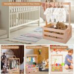 20" x 13" x 9" Wooden Pet Toy Organizer - Multi-Use Dog & Cat Closet and Wardrobe with Hanging Rods, Dog Toy Storage Box, Basket for Dog Toys, Ideal for Dog Cat Toys Clothes Accessories - Image 8